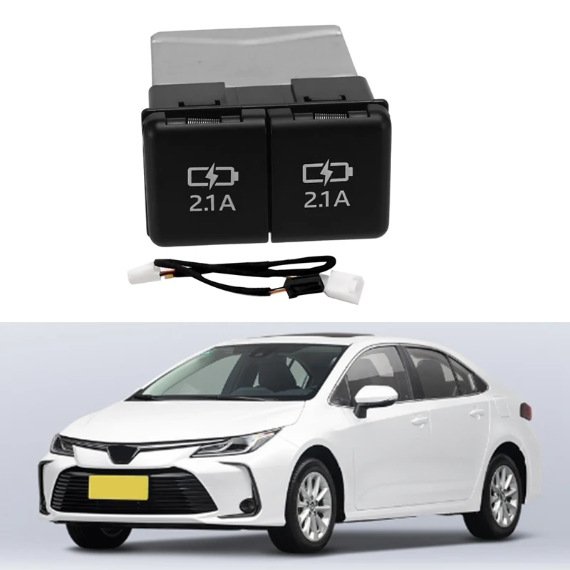 

Car Quick Charger Black ABS Dual USB Car Accessories For Toyota Corolla 2020-2022