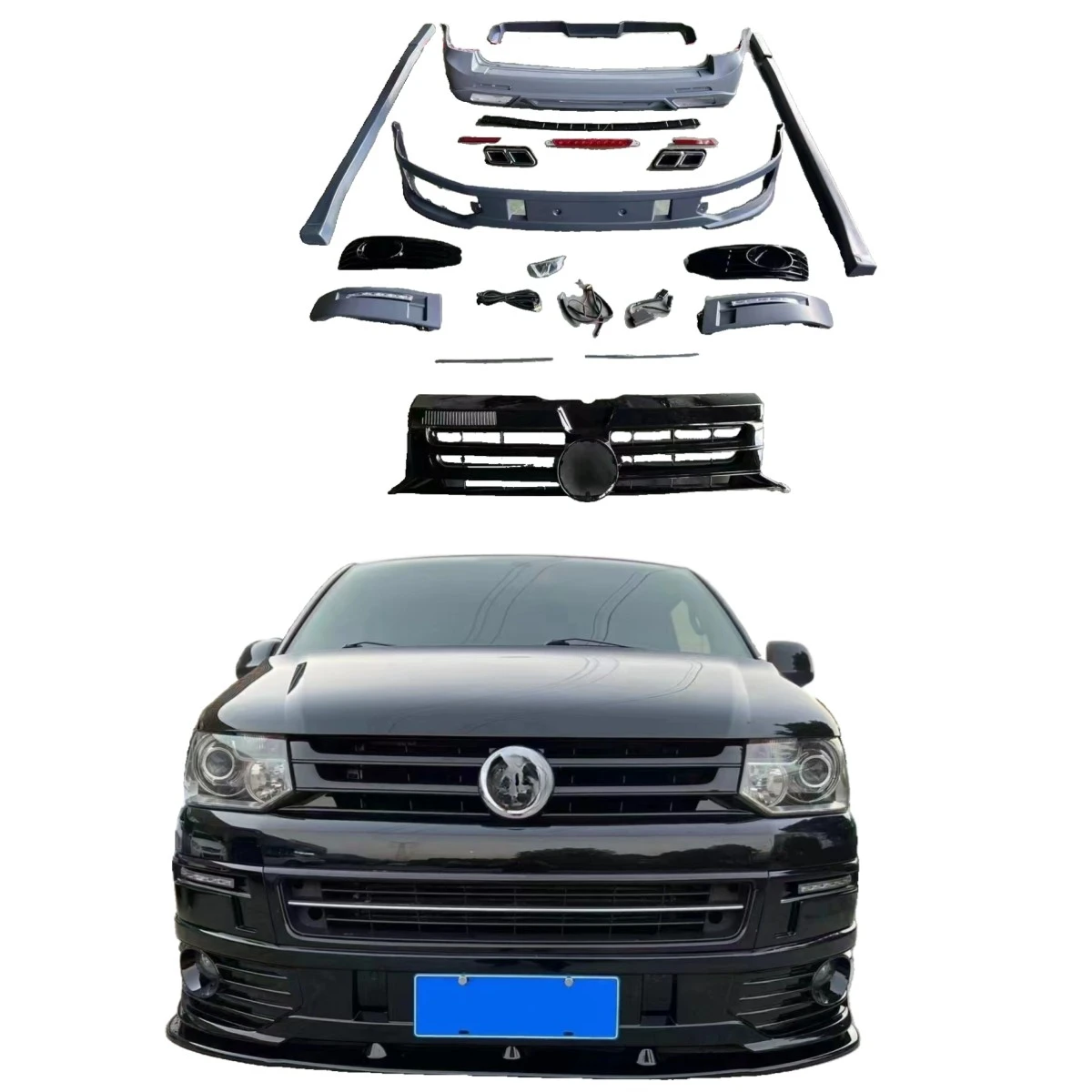 Professional manufacturer   For VW Modified  Body Kit Front Lip Side Skirt Wrap Angle Rear Lip Rear Wing