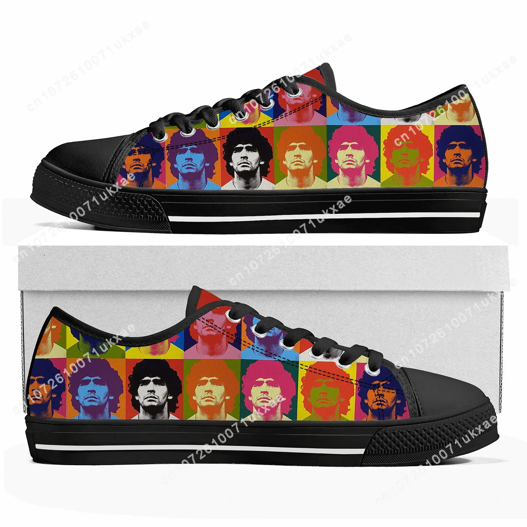 Diego Maradona football player Low Top Sneakers Mens Womens Teenager Canvas Sneaker Casual Custom Made Shoes Customize Shoe