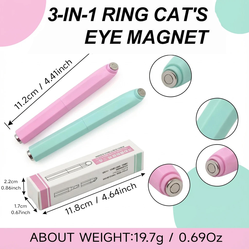 1 قطعة 3 في 1 حلقة على شكل القط مسمار المغناطيسي عصا DIY بها بنفسك ثلاثية الأبعاد الحفرة السوداء فراشة القط العين تأثير المغناطيس القلم هلام البولندية أدوات مانيكير #6