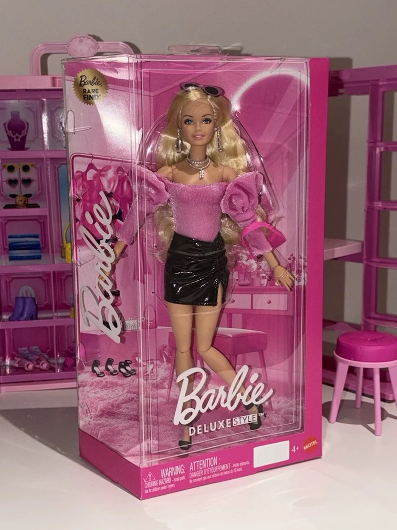 In Stock Official Barbie Superstar 2026 Deluxe Fashion Series Black & Pink Doll Barbie Rare Find 30cm Model Doll Collectibles