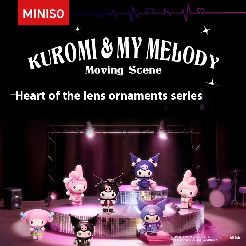 

MINISO Sanrio Heart Lens Ornament Series Kawaii Blind Box Gift Clumsy and Cute Plush Toys Trendy Collectible Items