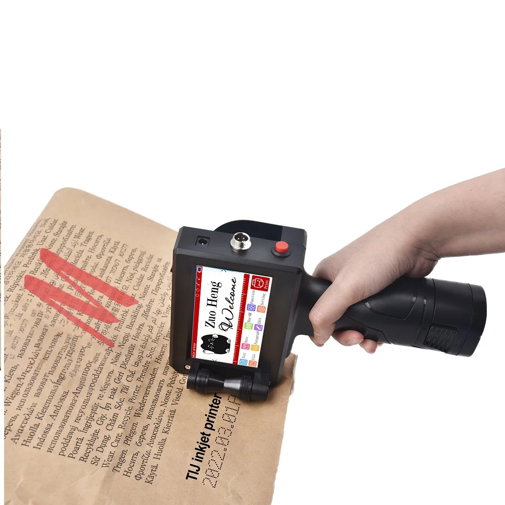 Battery powered semi-automatic 12.7mm 0.5 inch handheld inkjet printer for valid period barcode box  printers