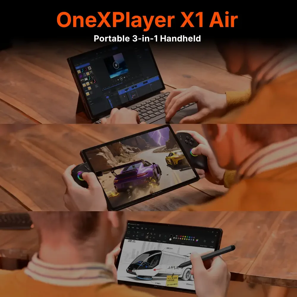 ألعاب OneXPlayer X1 air Next-Gen المحمولة الجديدة مع شاشة لمس OLED 120 هرتز وعصي تحكم بتأثير القاعة #6