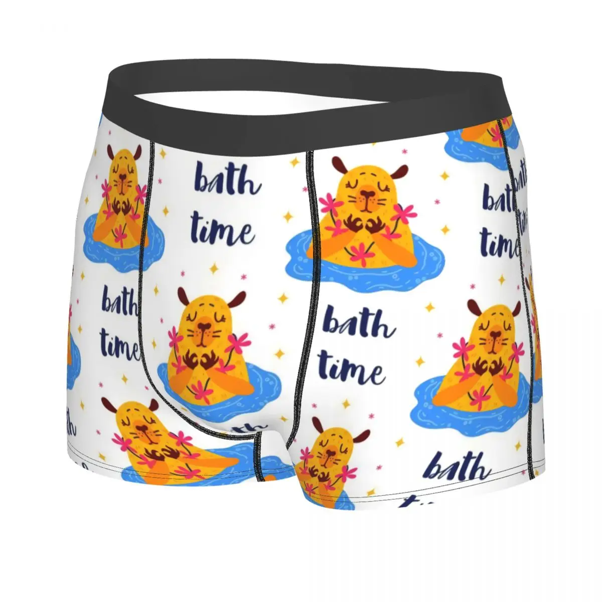 Custom Funny Capybara Swimming In The Lake Pattern Underwear Men Print Boxer Shorts Panties Briefs Soft Underpants