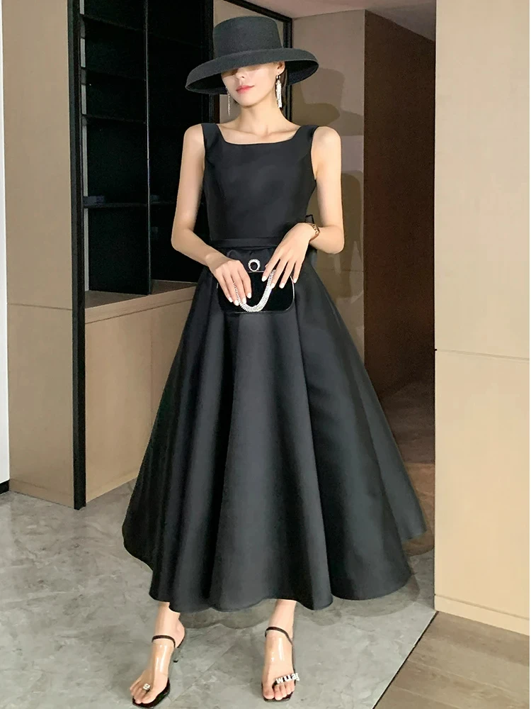 Sexy Backless Big Bow-tie Evening Guest Long Party Summer Dresses for Women 2023 Elegant Black Prom Birthday Ball Gown Vestidos