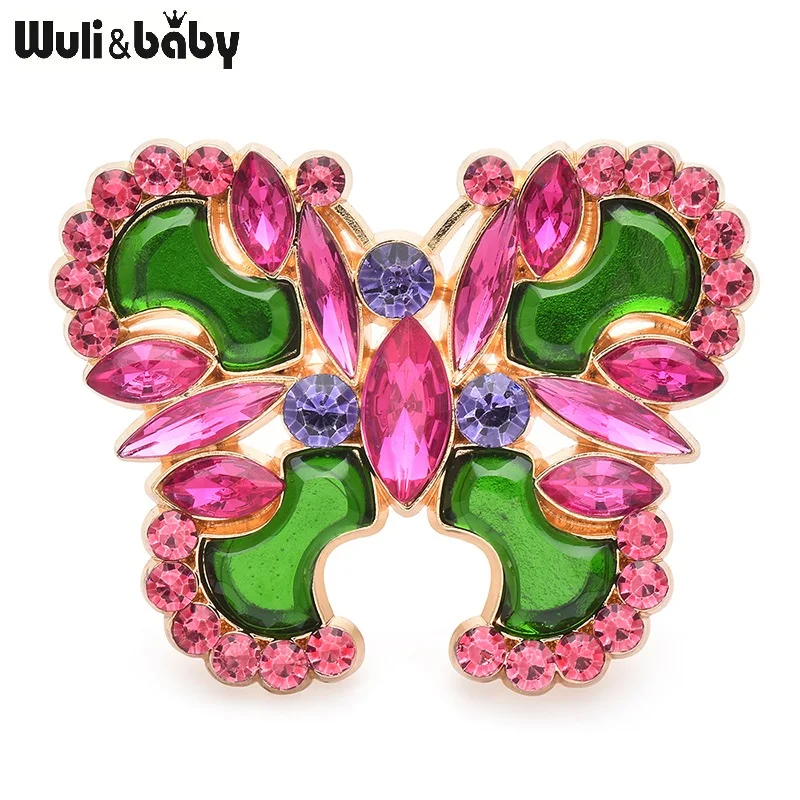 Wuli&baby New Design Butterfly Brooches For Women Unisex 3-color Luxury Insects Party Office Brooch Pins Gifts