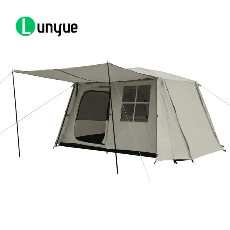 Heavy Duty Silver Coated Oxford Mesh Camping Tent UV Protection Full Coverage 2 Bedrooms 1 Hall All Season Universal Mesh