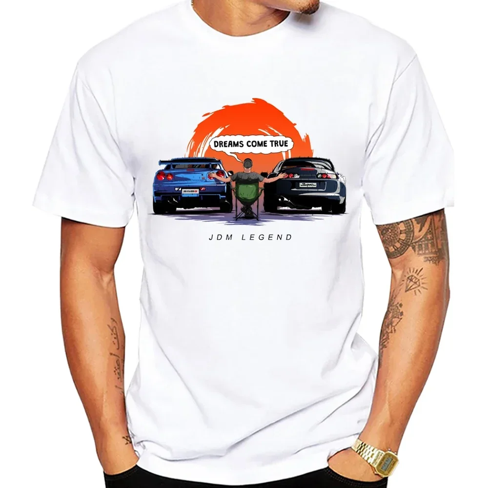 

New Summer Men Short Sleeve Skyline GT-R And Suprasport GR A90 JDM MK4 Legend Car T-Shirt Hip Hop Boy Casual White Tops Man Tees