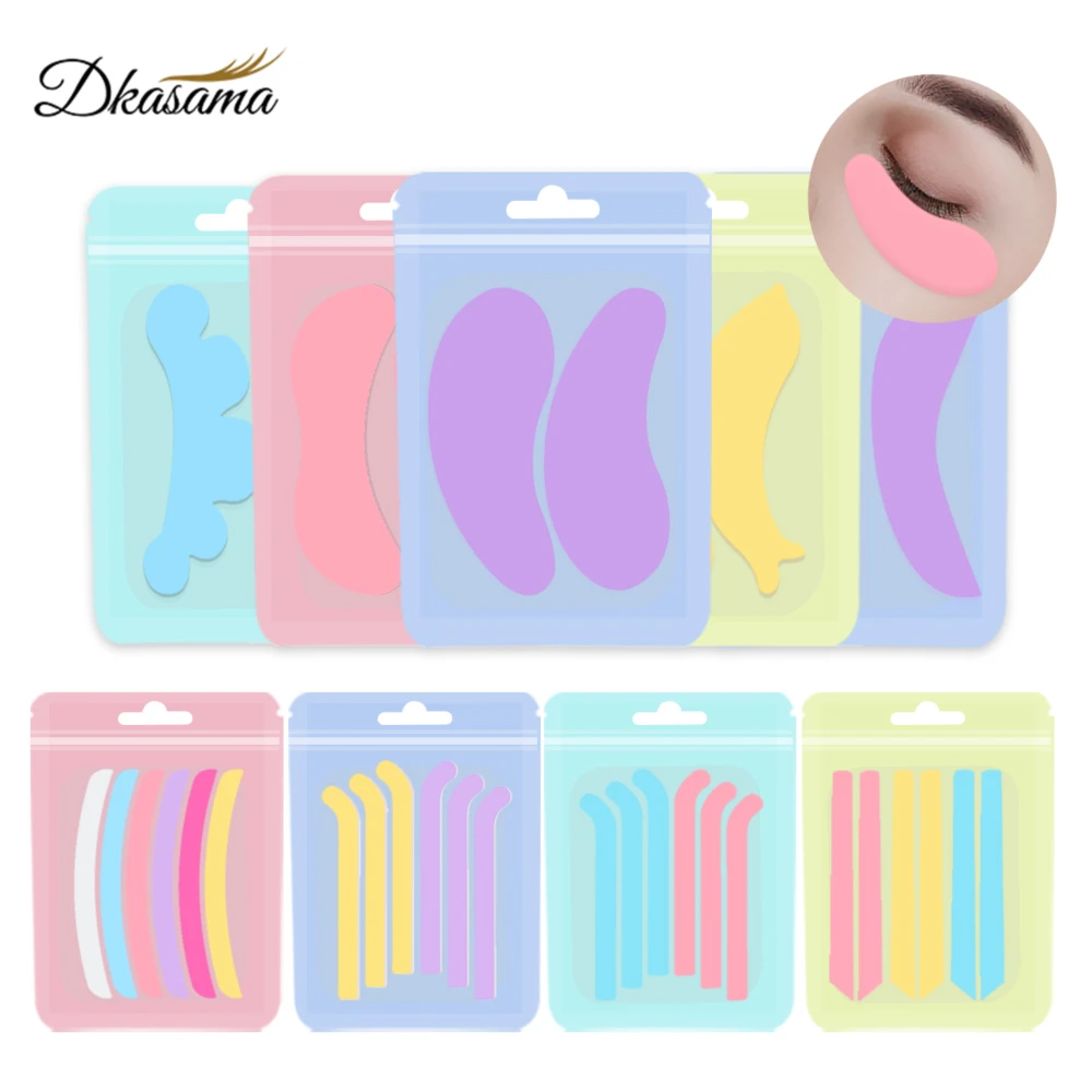 Dkasama 1pack Reusable Eyelash Lifting Silicone Stripe Eye Patches Lifting Curler Pad Perm Ribbon Eyelash Extension Supplies