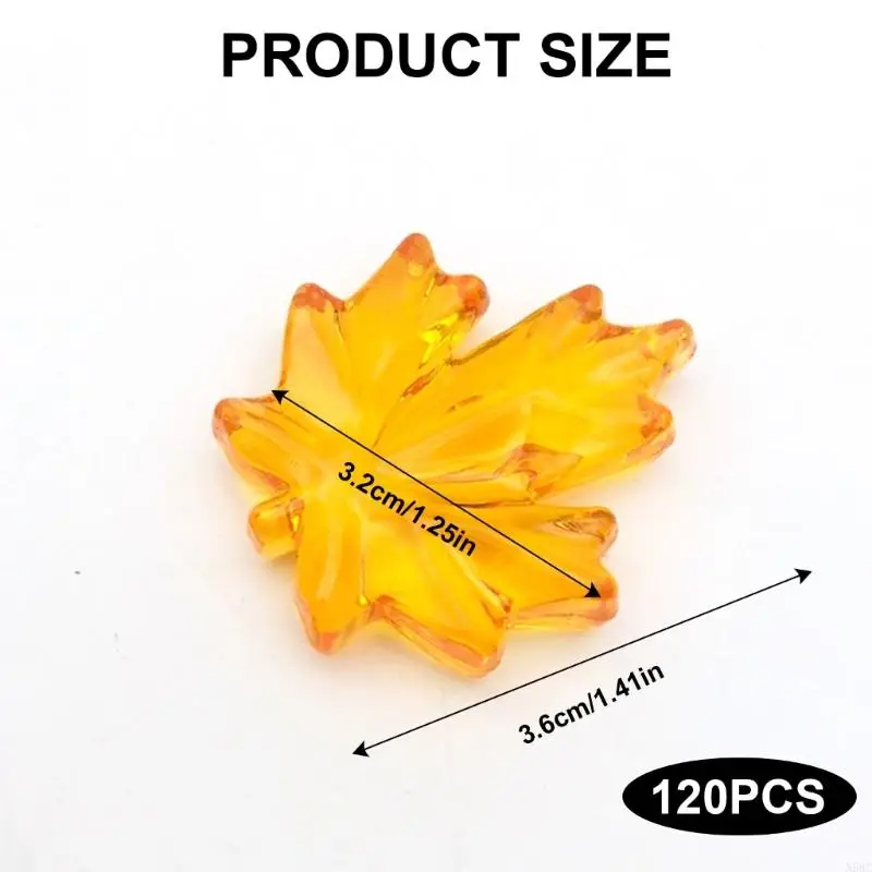 N58C 120pcs Harvest Festival Acrylic Maple Leaves for Taird Table Fall Decoration Shopelishments Home Chilishs