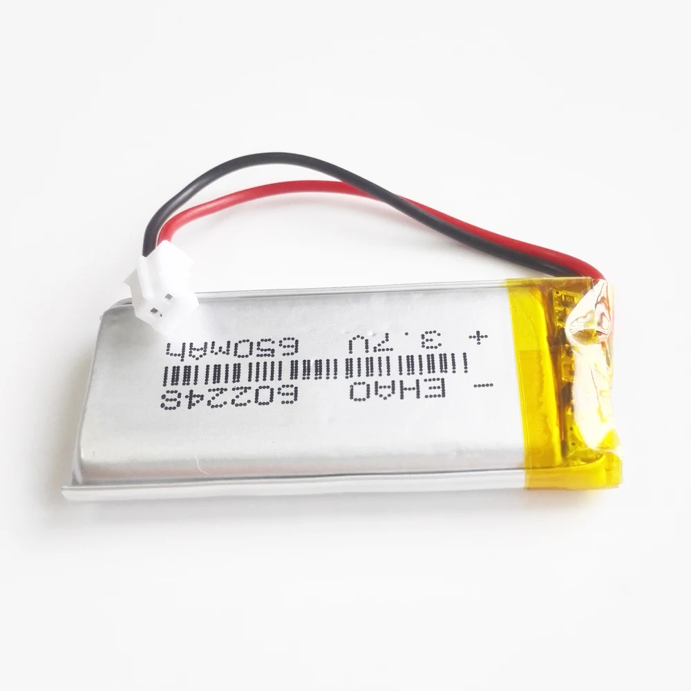 3.7V 650mAh Battery JST PH 2.0mm 2 pin 602248 Lithium Polymer LiPo Rechargeable Cells For Mp3 GPS Vedio game speaker Bluetooth