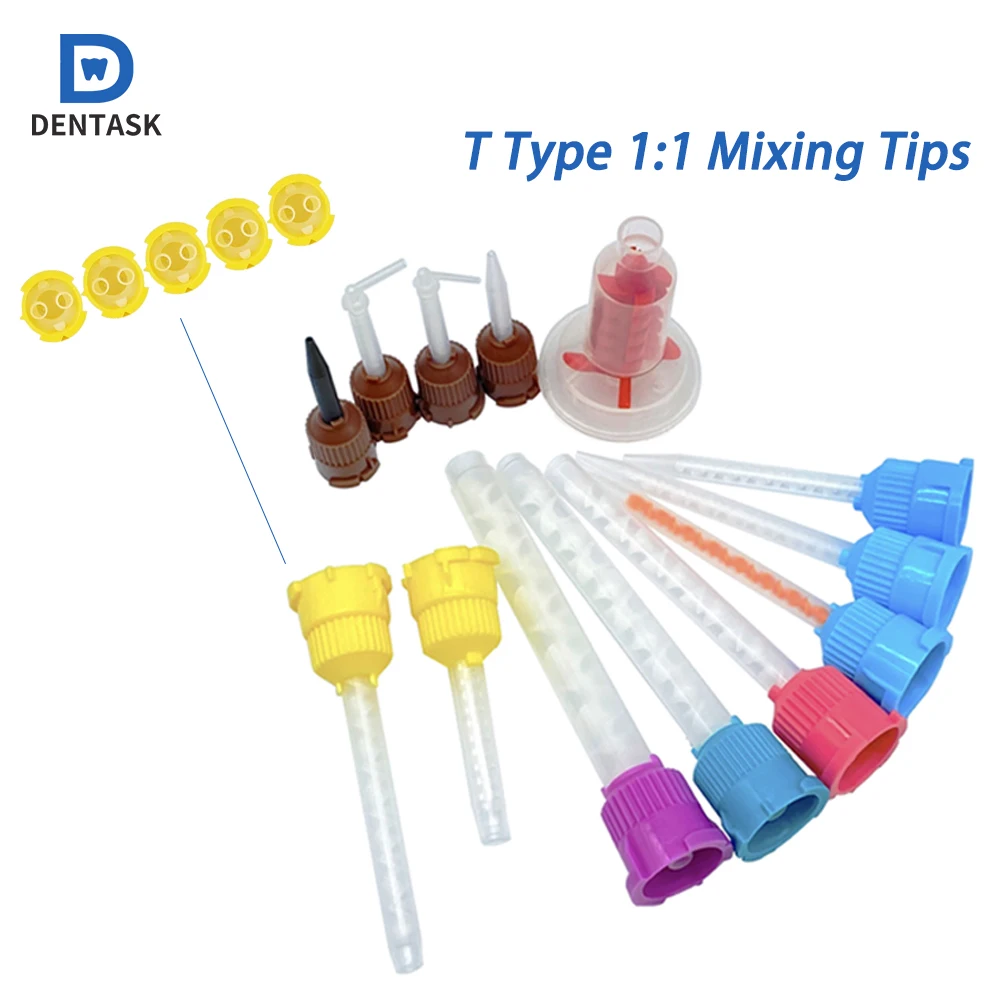 

50 шт. одноразовых смесительных насадок T-образной формы №11 для силиконовых резиновых оттискных материалов в стоматологии (блистеры)
