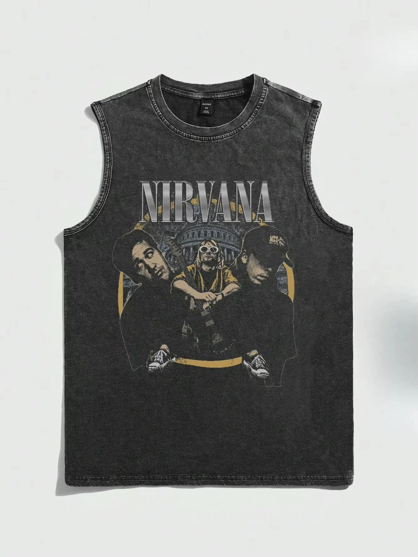 Amerikanische Rockband Bedrucktes Vintage Washed Sport-Tanktop aus Baumwolle Ärmelloses Herren-T-Shirt Hip-Hop Gym Kleidung Sommer 2026 – Detail 23