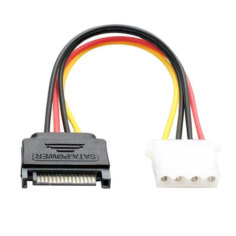 

10 шт./лот компьютер 4Pin IDE Molex Female to 15Pin SATA Male F/M адаптер Кабель питания Шнур 20 см 18AWG