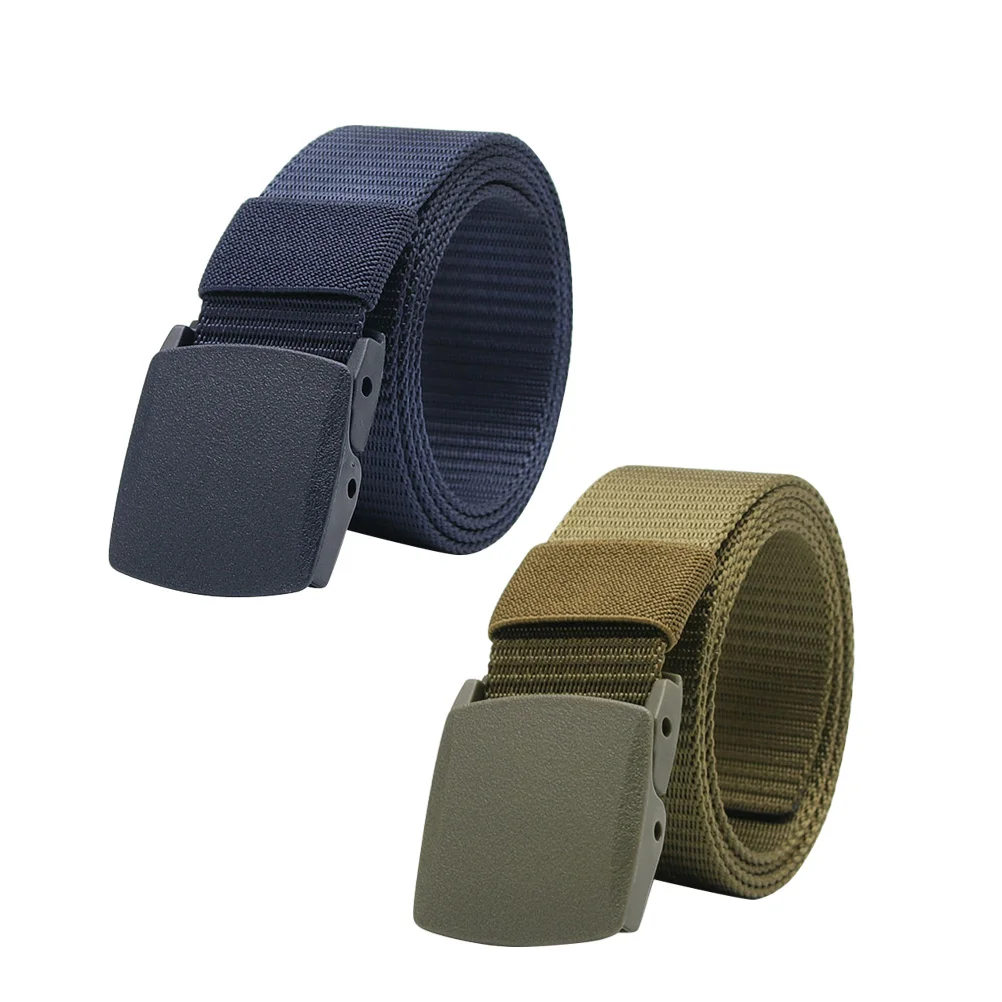 

2 pcs Canvas Waist Belt Lightweight Durable Adjustable Men Outdoor Training Casual Belt For Jeans Field Exploration
