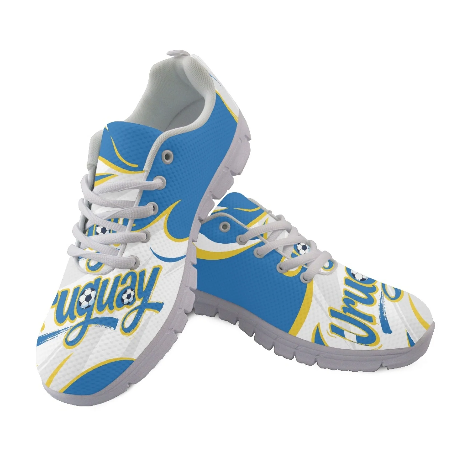 Coloranimal Anti-Slip Breathable Running Sneakers for Women Womens Sneakers Running Athletic Shoes for Work Uruguay Soccer Print