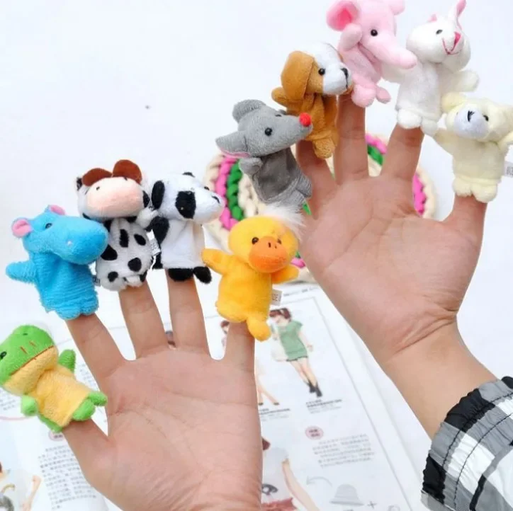 Ensemble de poupées à doigts pour enfants, une famille, dessin animé, bébé, pouce, jouet interactif familial, marionnette, éducation précoce