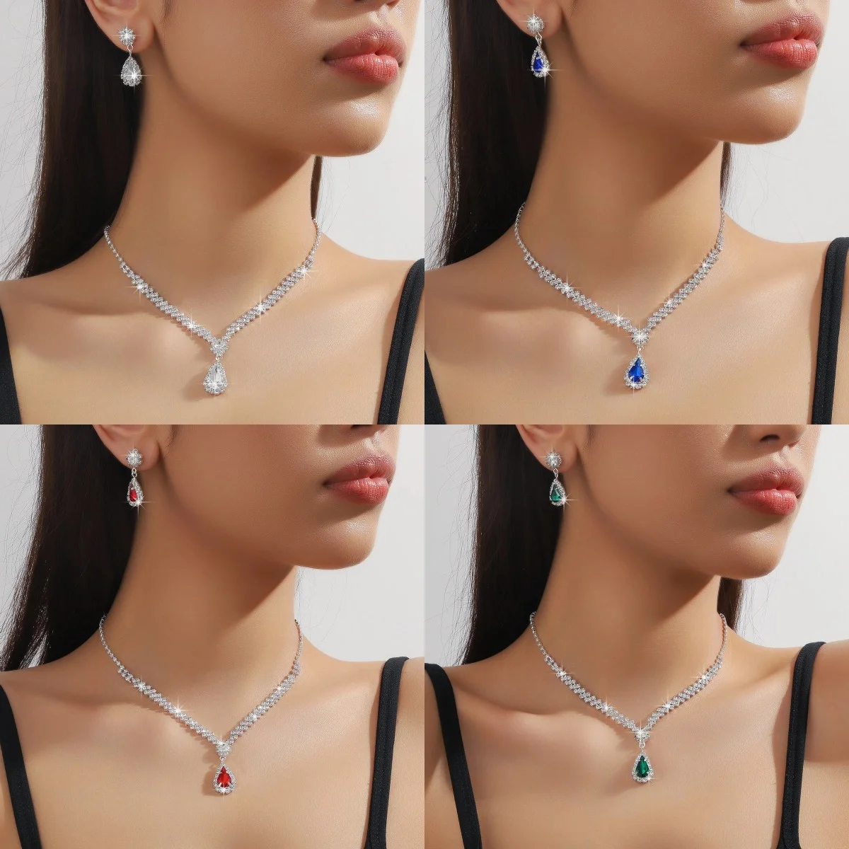 Classic Luxury Xishan Water Drop Dynamic Necklace Earrings Suitable for Honeymoon Travel, Sweet Date, Photography