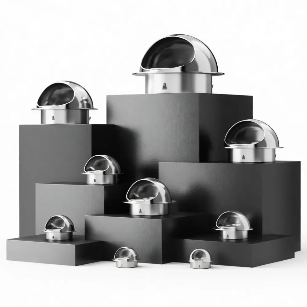 External Wall Air Vent Hood 304 Stainless Steel Exhaust Grill Pipe Protection Cap Weather Resistance Ventilation