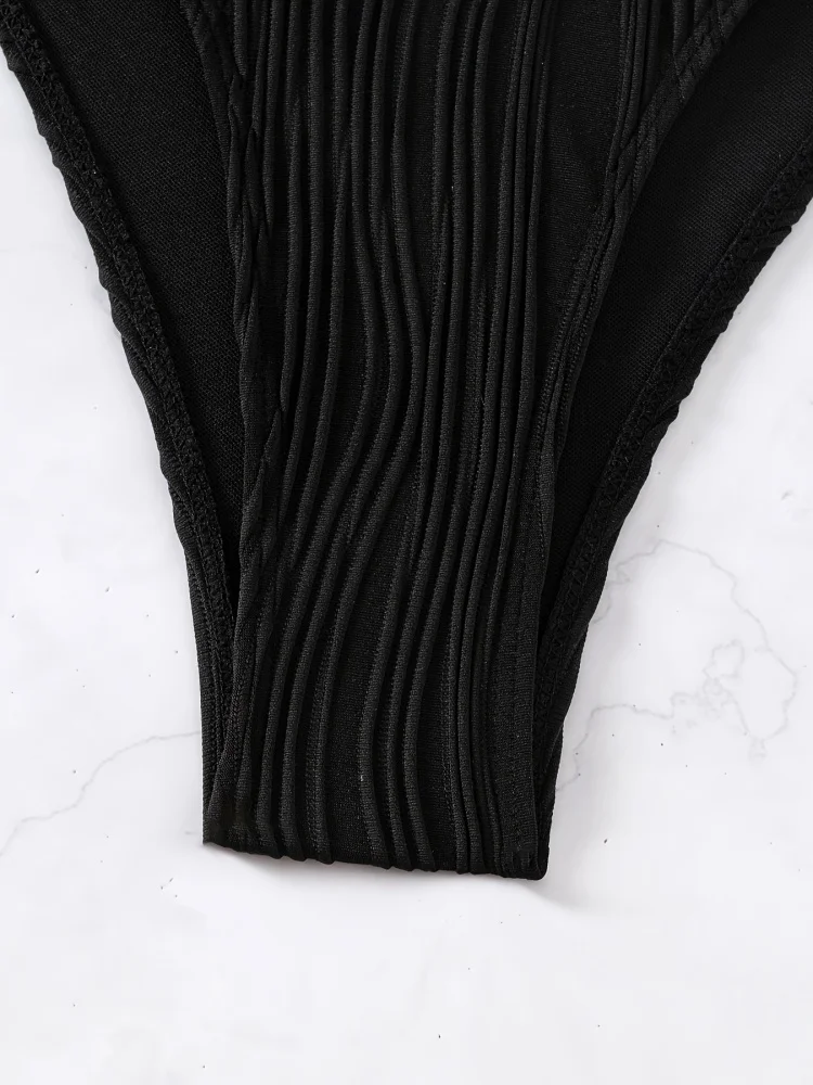 ビキニ レディース 水着 2026 新作 ブラック スリング リブ編み ビキニセット セクシー Tバック水着 夏 ツーピース ビーチウェア 水着 女性用