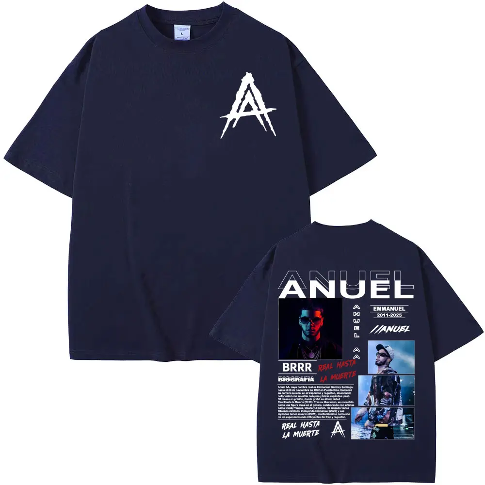 Anuel AA Real Hasta La Muerte 2025 Cover Graphic T Shirts Men's Clothing Vintage Gothic T Shirt Summer Tops High Quality T-shirt