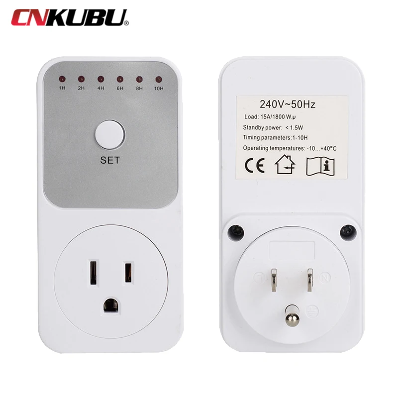 Imagem -02 - Inteligente Contagem Regressiva Socket Plug Temporizador Ajuste do Tempo Tomada de Controle Eletricidade Tomada de Medição de Energia Eua ue Reino Unido 10hr