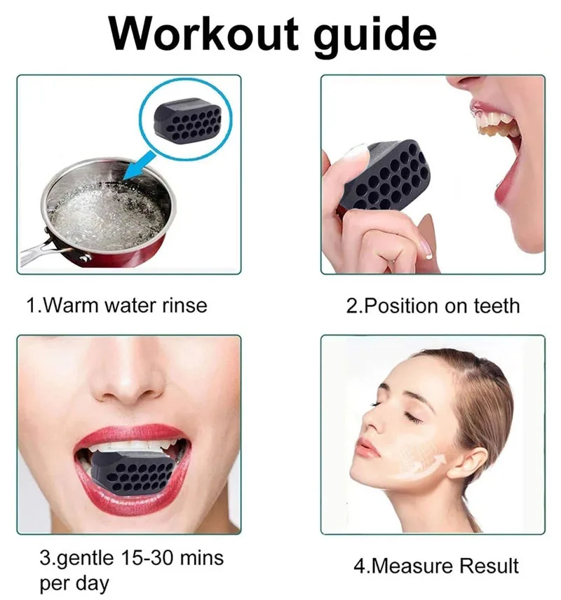 Silicone Jaw Exerciser Ball Men Wonem Jawline Facial Exerciser Face Muscle Trainer Jaw Toner Chin Workout Fitness Equipment