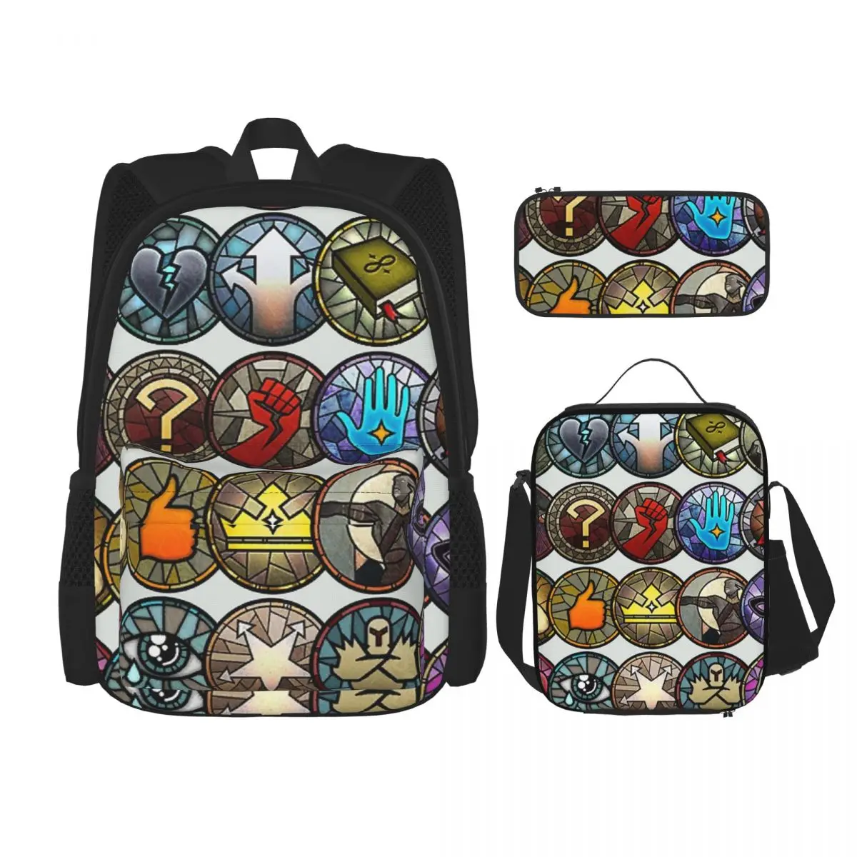 

Dragon Age Stickers Backpacks Boys Girls Bookbag Students School Bags Kids Rucksack Lunch Bag Pen Bag Three-Piece Set