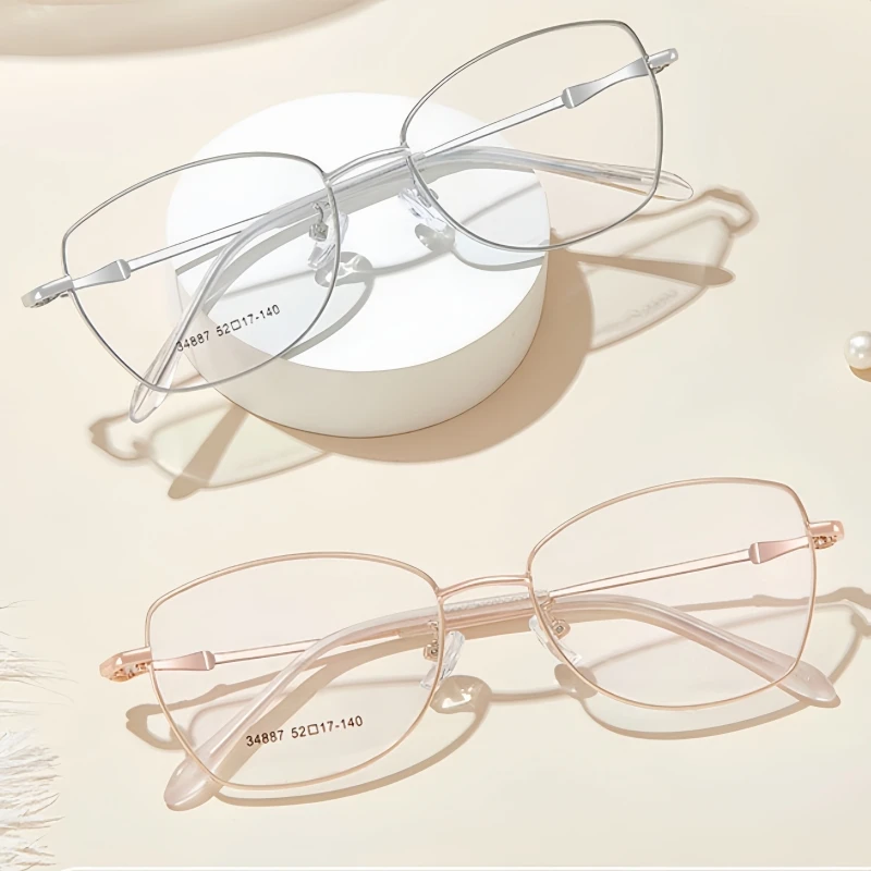 OLLYMURS جديد خفيف موضة عين القط نظارات النساء ريترو تريند تنقيح الوجه البصرية وصفة طبية النظارات الإطار 34887