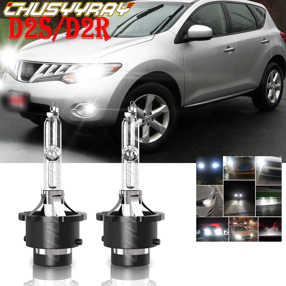 CHUSYYRAY Compatible For Nissan 350Z 2006-2009 2X D2S/D2R Front HID Xenon White Headlight Bulb Low Beam Car accsesories luzes