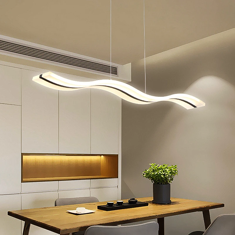 DAMIASMIL LED Pendant Light  Modern Minimalist Strip Hanging Lamp for Dining Room Kitchen Island Home Decor Chandelier Lighting