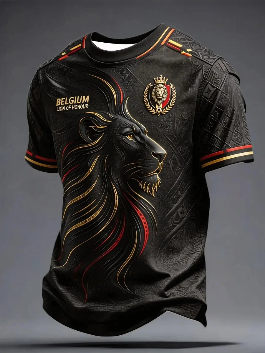 2026-27 Belgian Fans Football Training T-Shirt - 3D Print - Fashionable, Comfortable and Breathable - Family Clothing Y2k