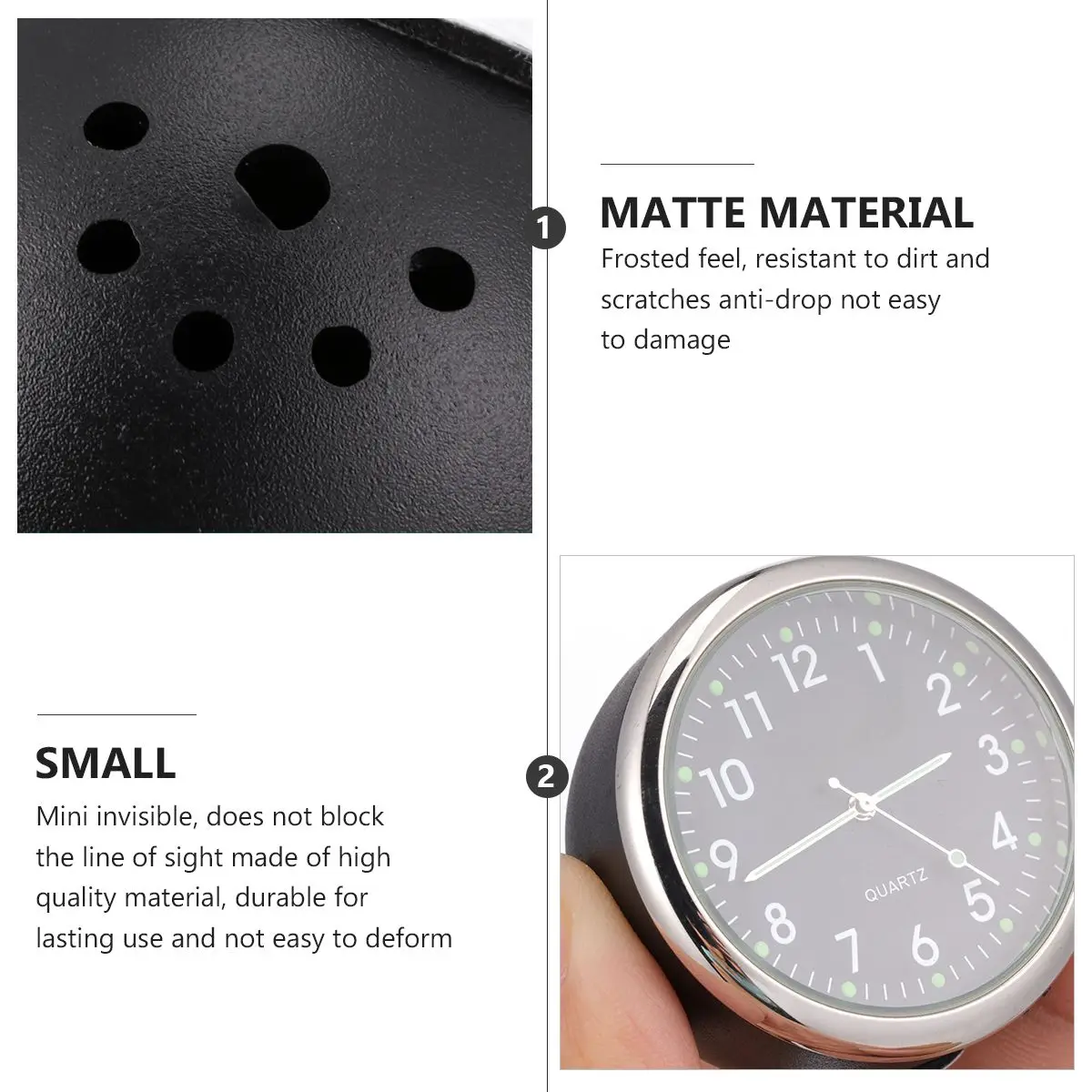 

Car Quartz Clock Luminous Dashboard Watch Black Glass Desktop Auto Decor Interior Parts Glow Easy Install Gifts Men