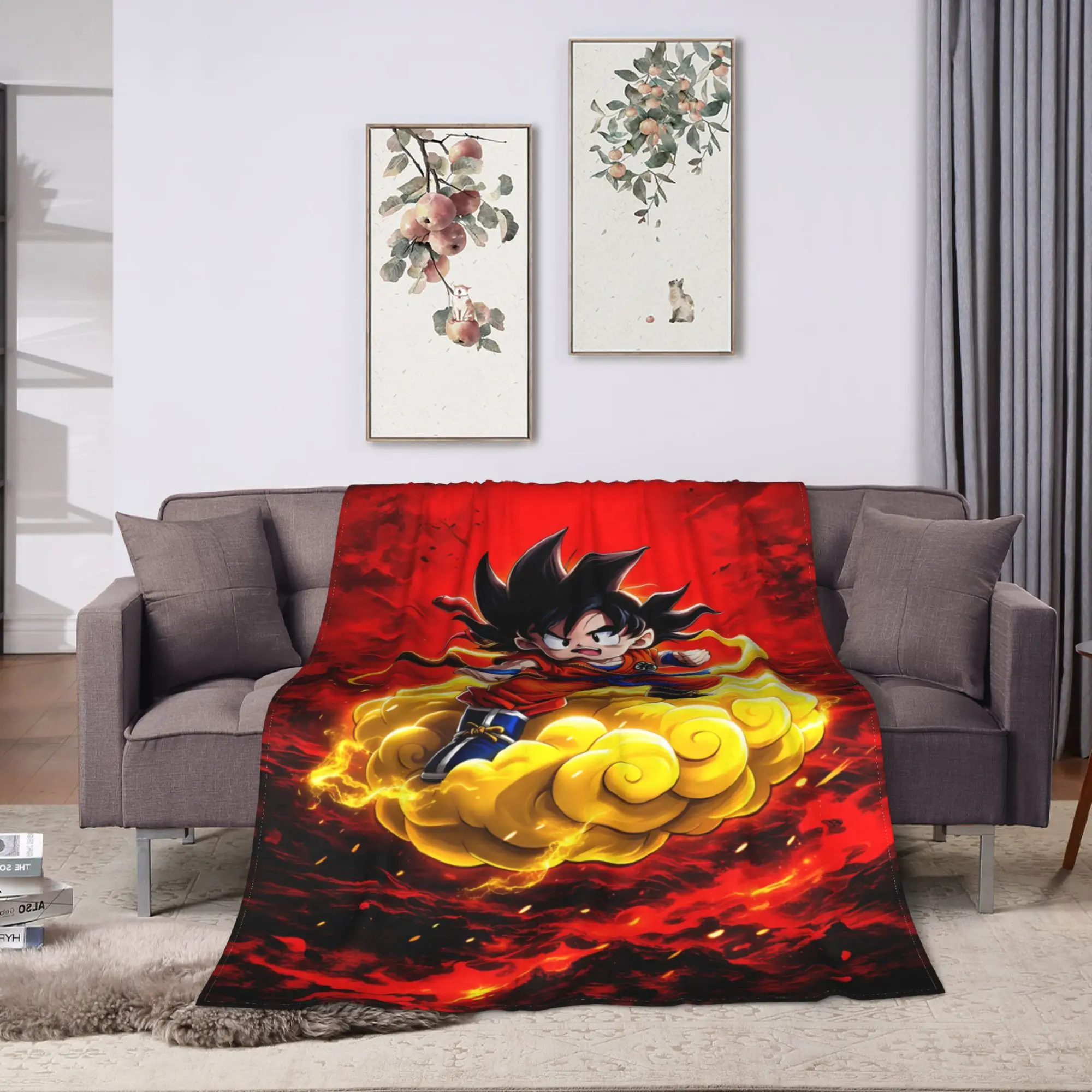 D-Dragon B-Ball 3D Japanese Anime Blanket Quality Warm  Throw Blanket Winter Boy Girl Outdoor Novelty Bedspread