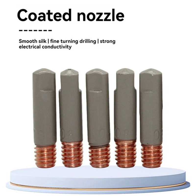 

WCS-20Pcs MB15AK Welding Nozzle Tips Coating Protect M6 Gas Nozzle Tip 1.2Mm MIG Welding Tool Parts