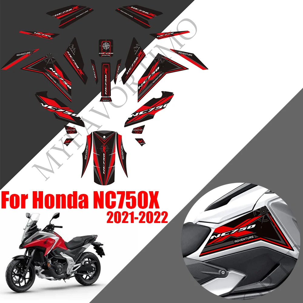 For Honda NC750X 2021 2022 Moto Sticker Protection Fairing Decals Tank Pad Knee Windscreen Handshield Wind Deflector Accessories