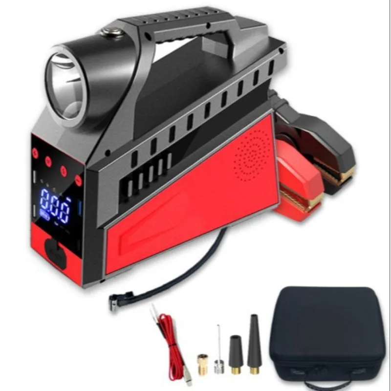 New 12V emergency start power supply, double-cylinder car air pump, car air pump integrated with battery power bank
