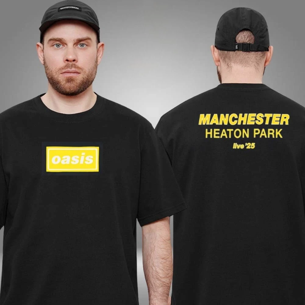 تي شيرت Fit Oasis Live '25 Manchester Heaton Park ذو وجهين للجنسين تي شيرت فاخر عالي الجودة لكل من الرجال والنساء قميص Y2k 2026 صيفي #4