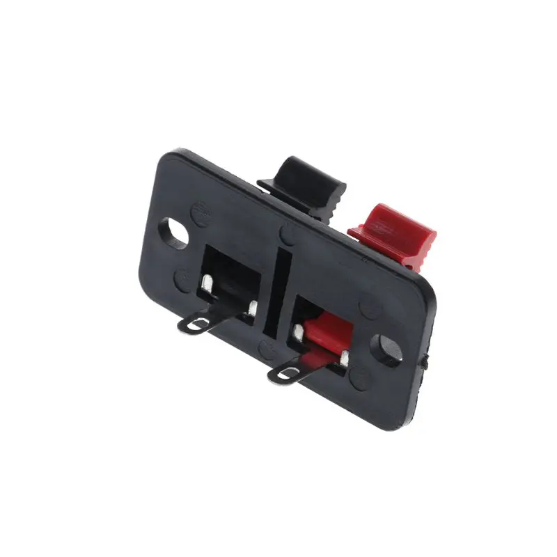 10st Veerclip WP2-4 Stereo Luidsprekerplaat Aansluitstripbord 2-weg Binding Post Connector Socket Blok Push Type