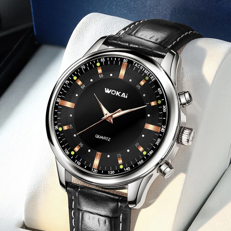 Fashion Male Clock Mens Casual Wristwatch Elegant Blue Quartz Leather Strap Watches Clock Gift Masculino Relogio Reloj Hombre