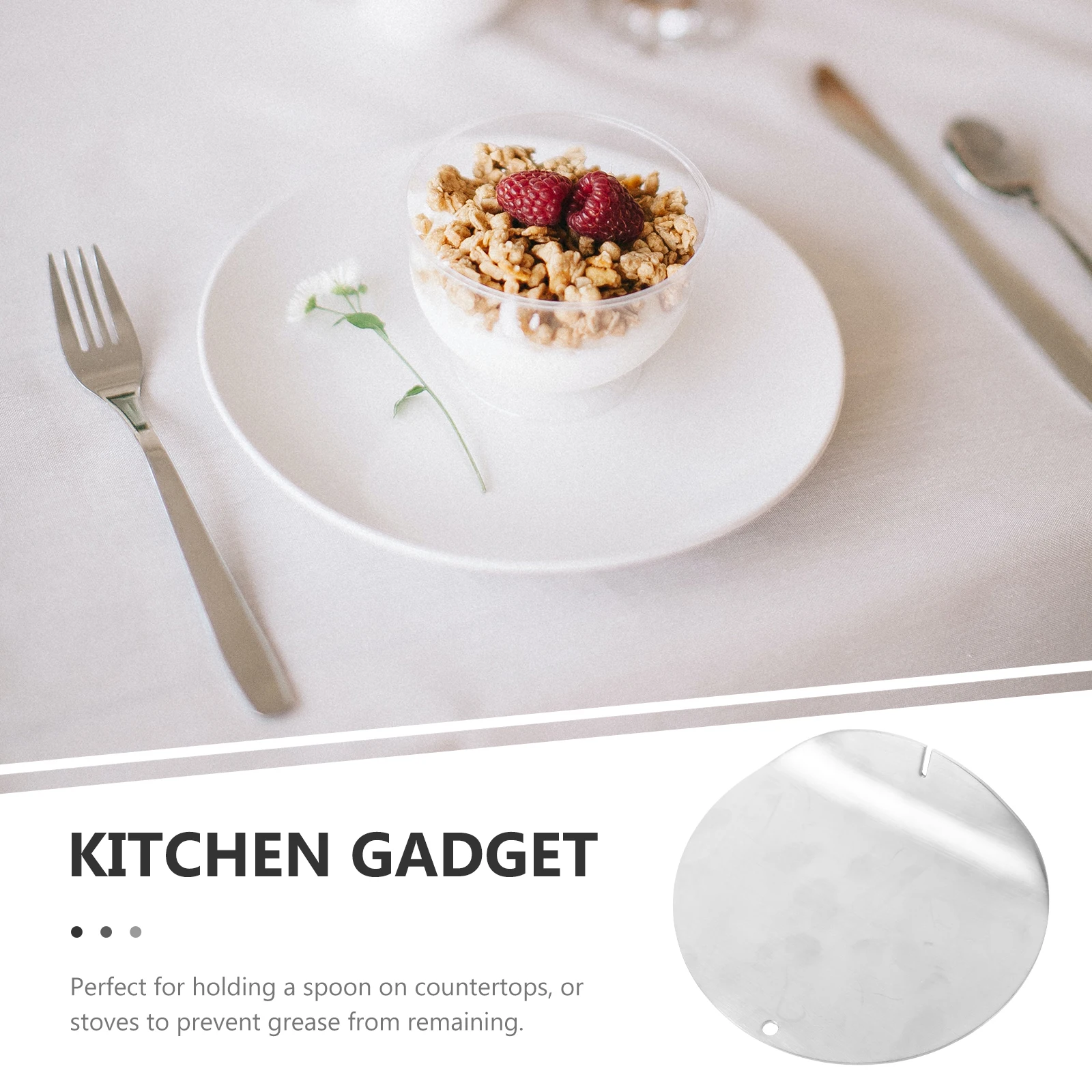 

Stainless Steel Rest Kitchen Gadget Metal Scoop Holder Reusable Soup Spoon Tray Compact Dish Easy Clean Countertop Stove