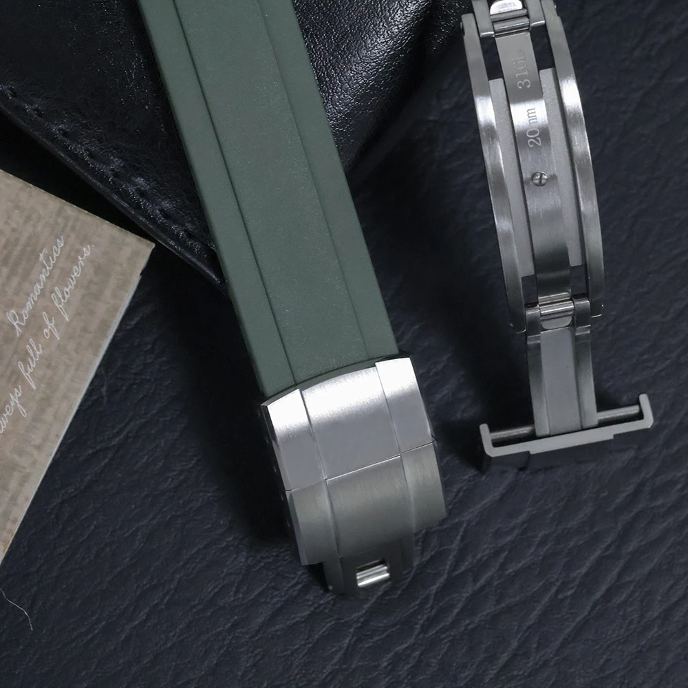 สายนาฬิกา CTS ขนาด 16 มม. 18 มม. 20 มม. ทำจากสแตนเลสสตีล 316L พร้อมตัวล็อคแบบเดย์โทนา  แบบเปลี่ยนได้  ผิวขัดเงา  แบบสองสี