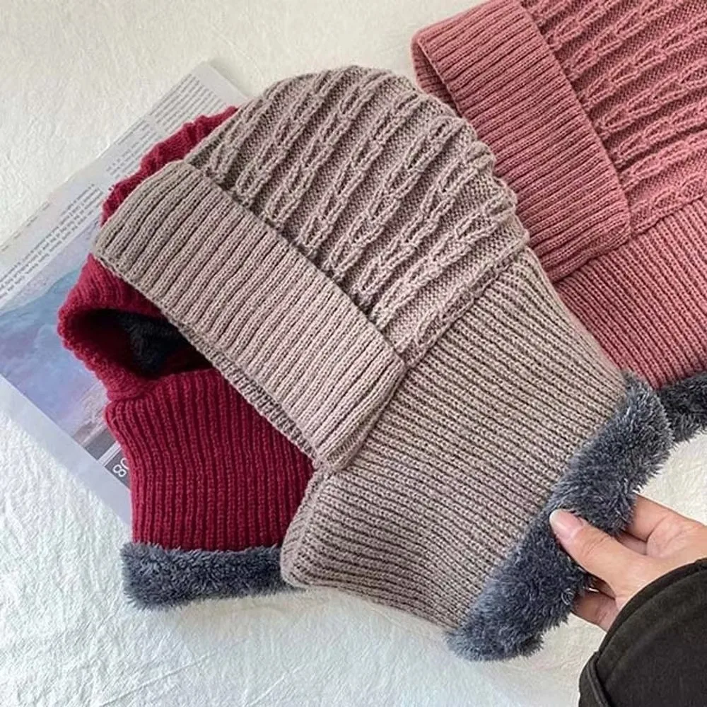 

New Thermal Balaclava Hat Elastic Warmer Hooded Neck Cap Solid Color Windproof Helmet Hat Winter