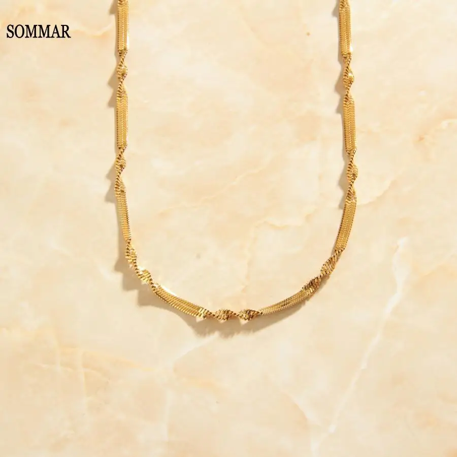 SOMMAR 2022 new Fashion jewellery charms Gold color necklaces Unisex Blade Chain maxi necklace prices in euros