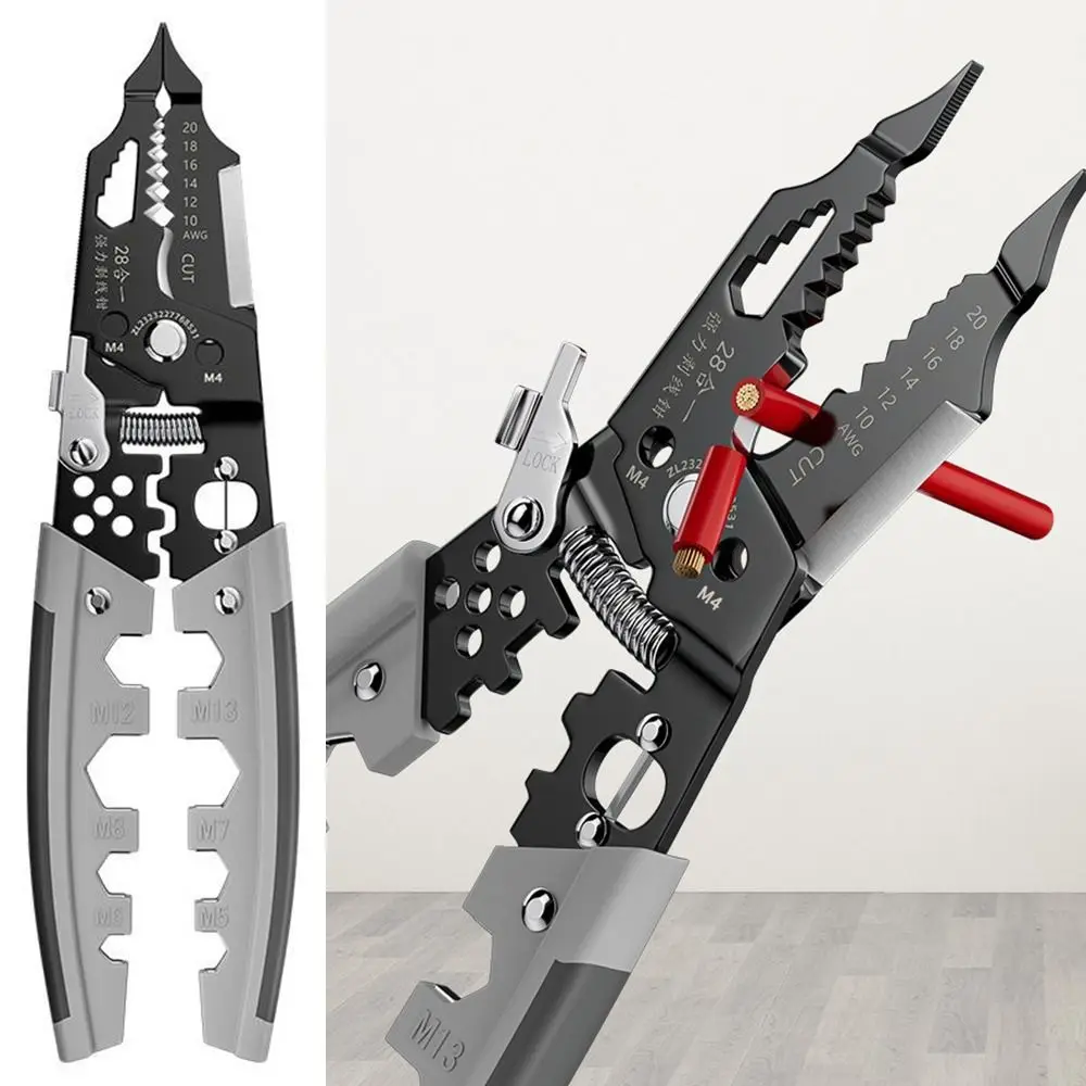 

Durable Metal Wire Stripper Ergonomic Handle Multi-function Wire Cutting Pliers Electricians Hand Tools Wireman Maintenance Tool
