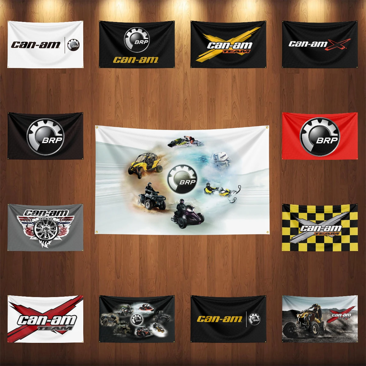 3x5 Ft B-BRPs CAN-Ams Motorcycles Flag Polyester Printed Motorcycle Flags for Room Garage Decor