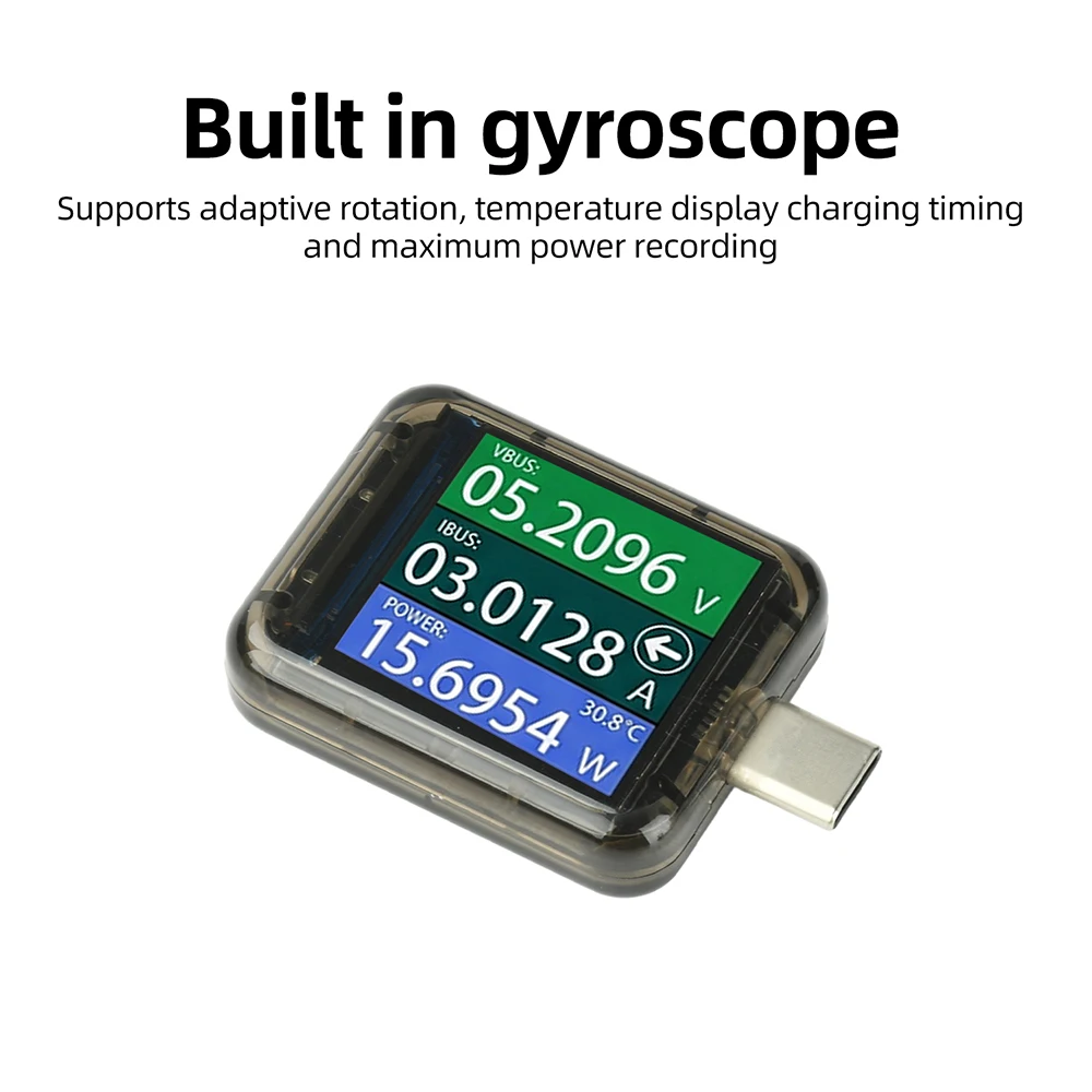 Typ-C Multifunktionaler Digitaler DC-Spannungs- und Strommesser, Leistungsmesser, USB-Bidirektionaler Lademonitor, Schnellladetester – Detail 4