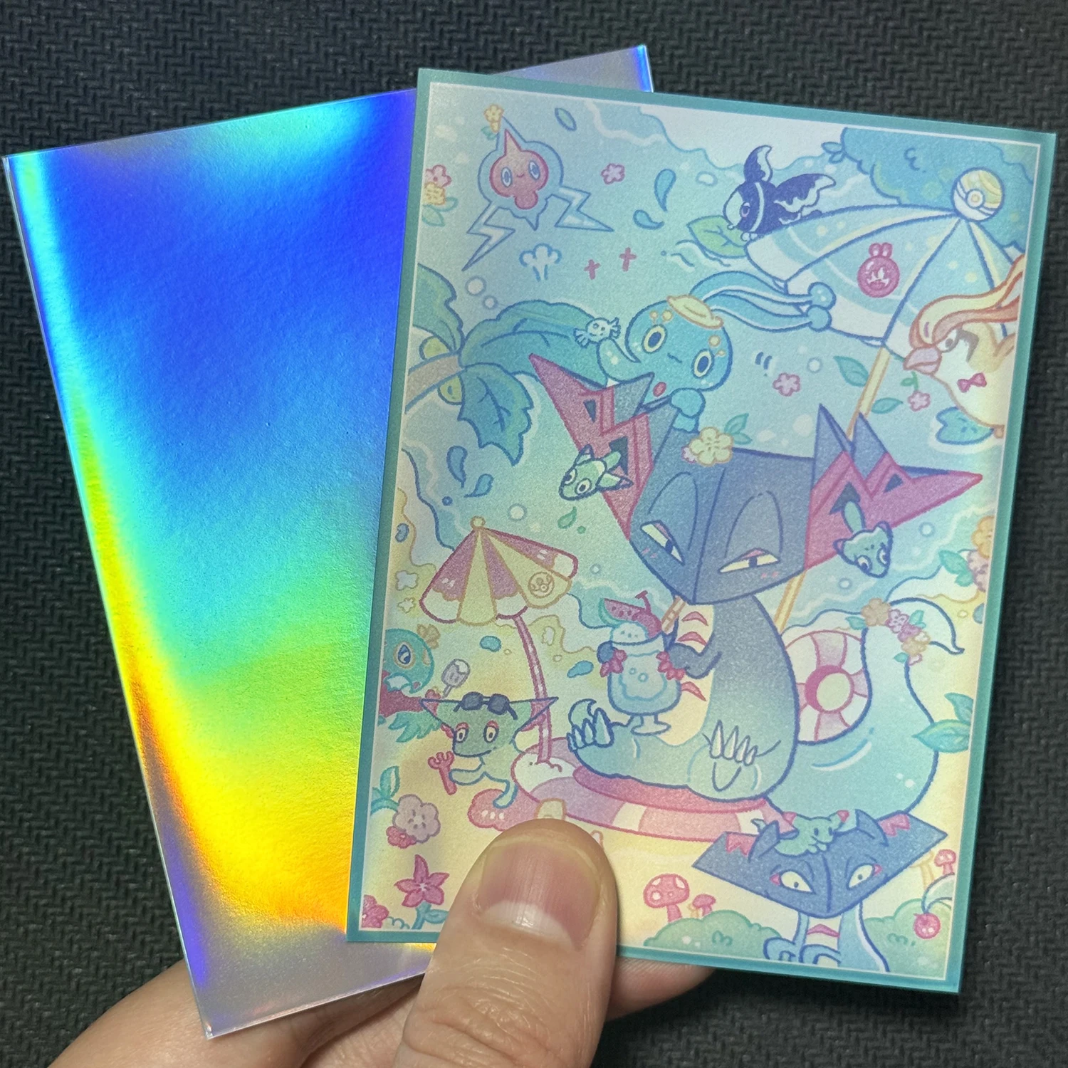 60PCS PTCG Card Sleeves Charizard Rayquaza Dragapult Eevee Sleeves Card Protector Shinny Cover for Standard Size 66x91mm view 5