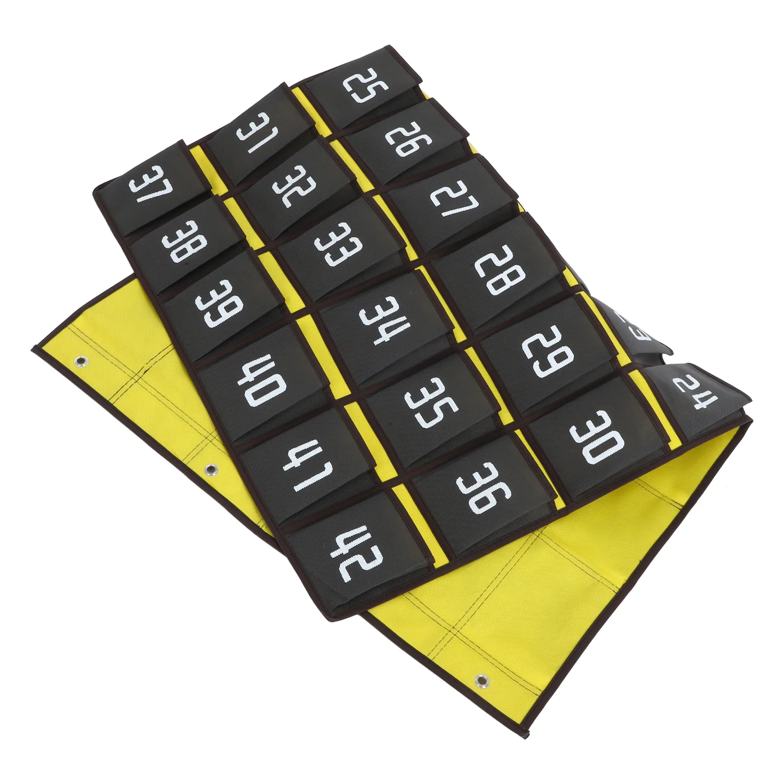 

42 Compartments Phone Wall Hanging Storage Pouch Dark Grey Non Woven Thick Hooks Numbered Pockets Large Screen Phones Classroom